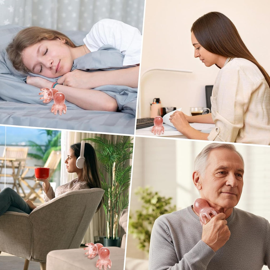 2 Pcs Head Massage Comb, Manual Scalp Massage Tool for Head and Body Relaxation Portable Acupressure Massager for Home Office